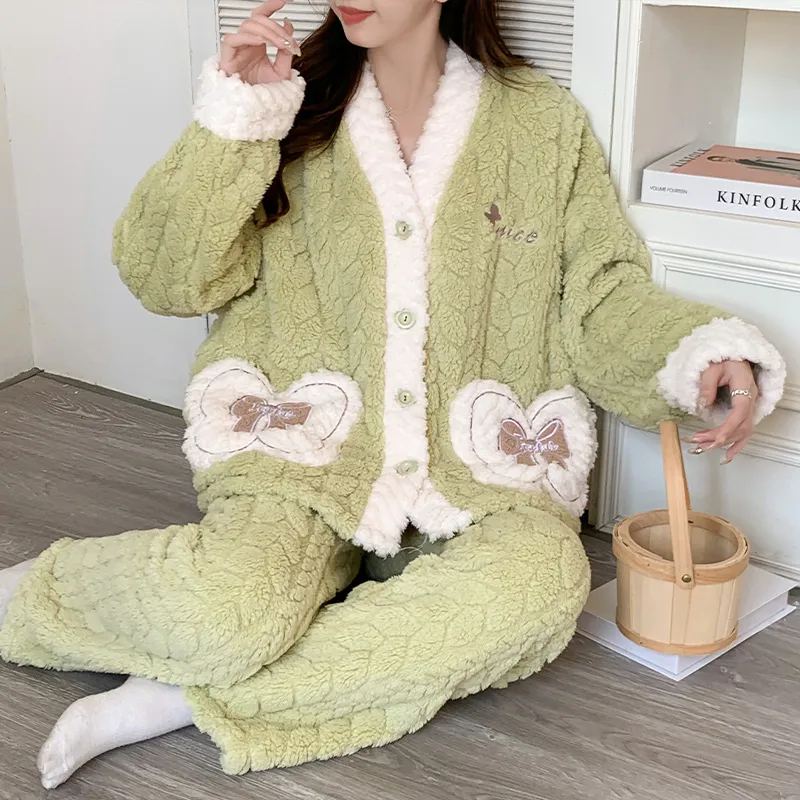 Maultiay Pajama Set Women's Green-1
