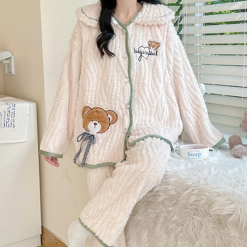 Maultiay Pajama Set Women's Apricot-2