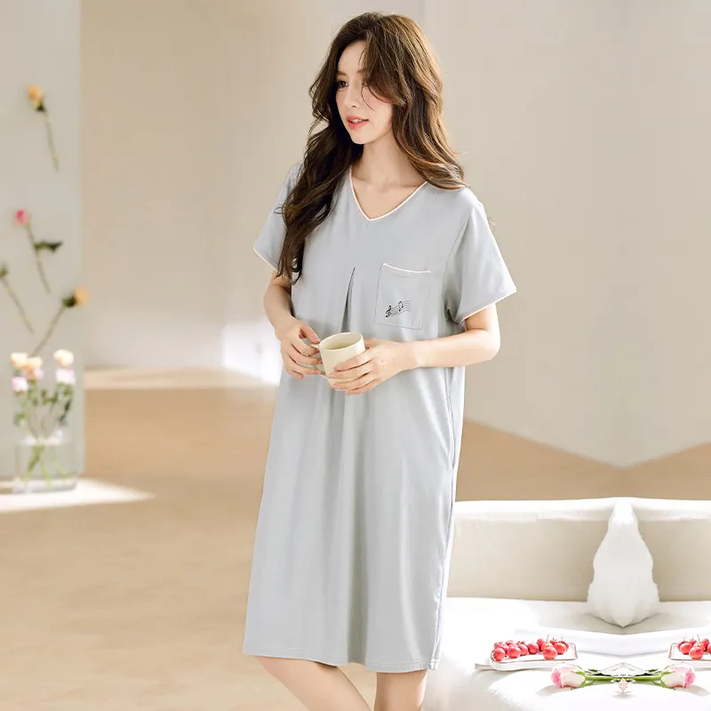 Maultiay Pajama Gift Box Summer Women's Light Gray-3