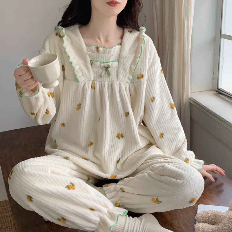 Maultiay Pajama Set Women's Apricot-1