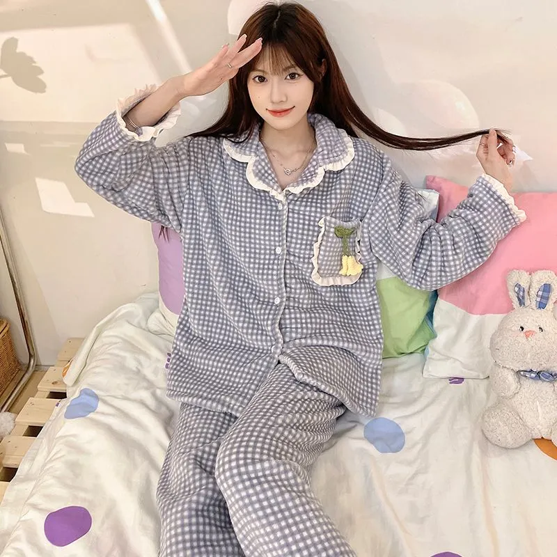 Maultiay Pajama Set Women's Blue-4