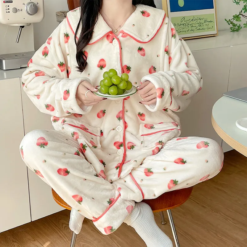 Maultiay Pajama Set Women's Apricot-3