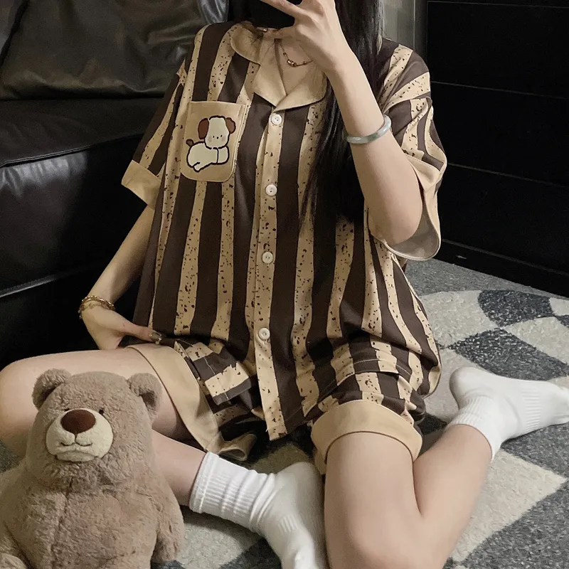 Maultiay Pajama Set Women's Brown-5