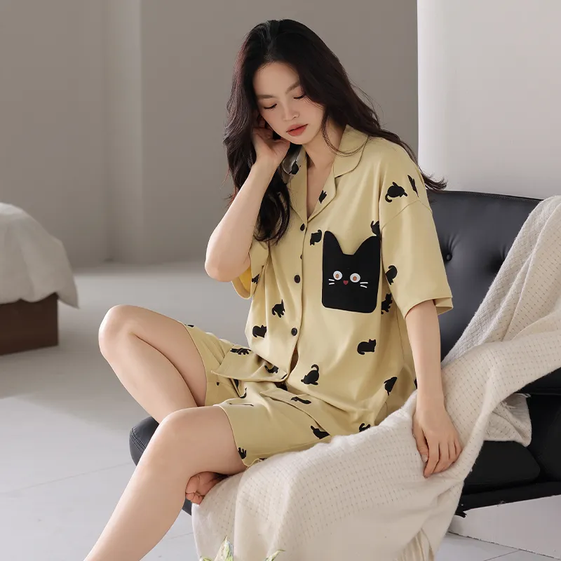 Maultiay Pajama Set Women's Yellow-5