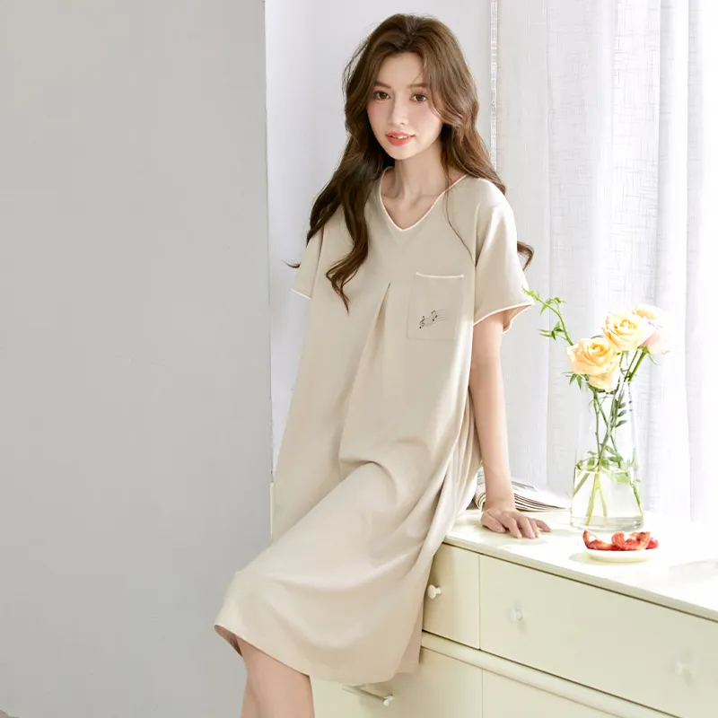 Maultiay Pajama Gift Box Spring And Summer Women's Dark Apricot-4