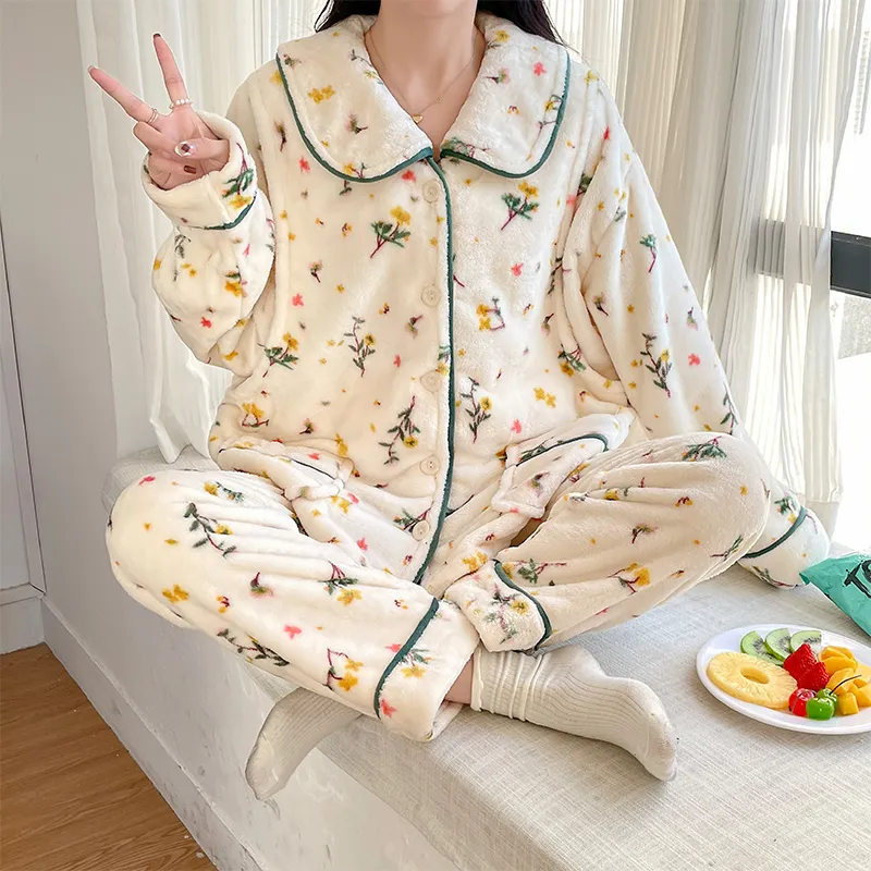 Maultiay Pajama Set Women's Apricot-1