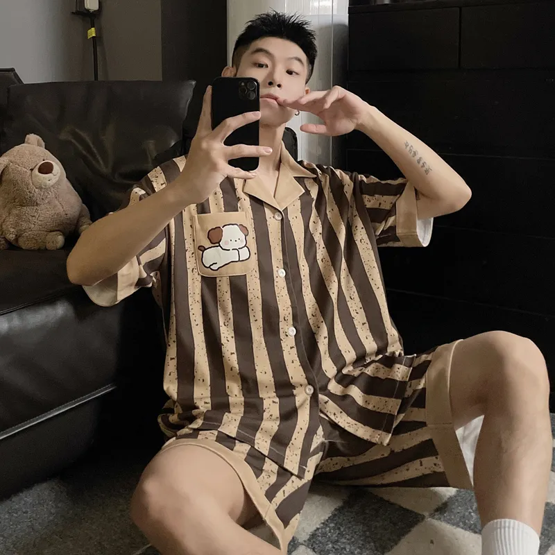Maultiay Pajama Set Men's Brown-2
