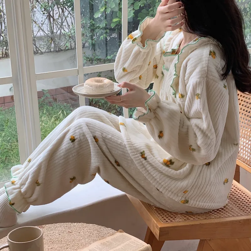 Maultiay Pajama Set Women's Apricot-2