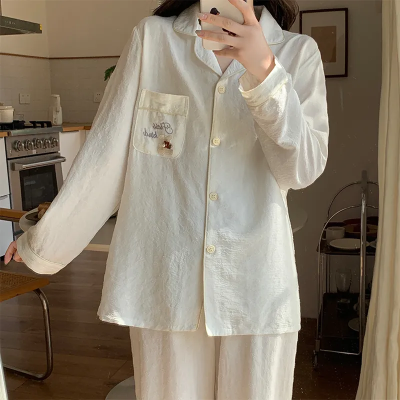 Maultiay Pajama Set Women's Milk White-3