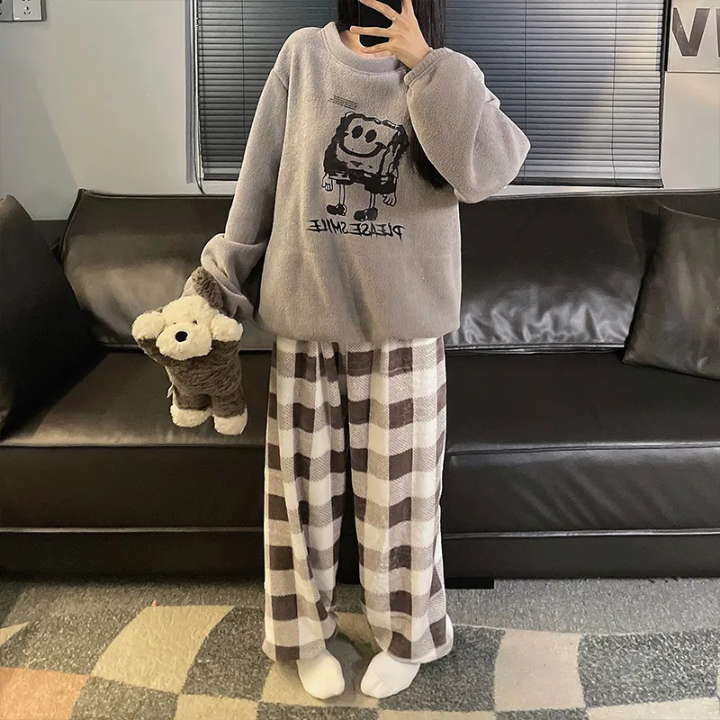 Maultiay Pajama Set Women's Gray-1