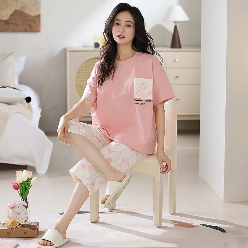 Maultiay Pajama Set Women's Pink-1