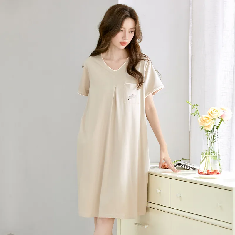 Maultiay Pajama Gift Box Spring And Summer Women's Dark Apricot-3