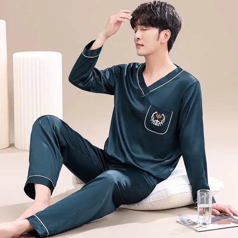 Maultiay Pajama Set Men's Peacock Green-5
