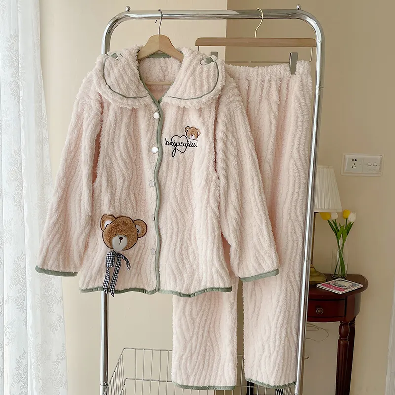 Maultiay Pajama Set Women's Apricot-5