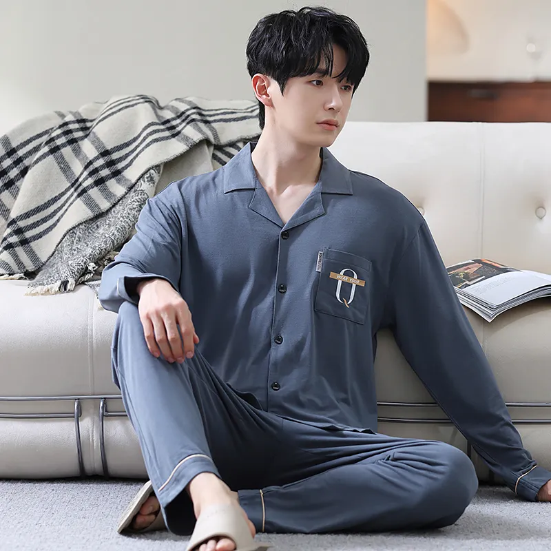 Maultiay Pajama Set Men's Dark Blue-4