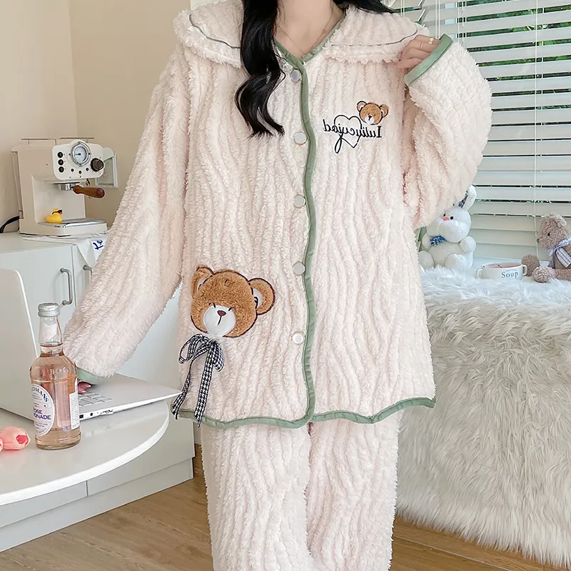 Maultiay Pajama Set Women's Apricot-1