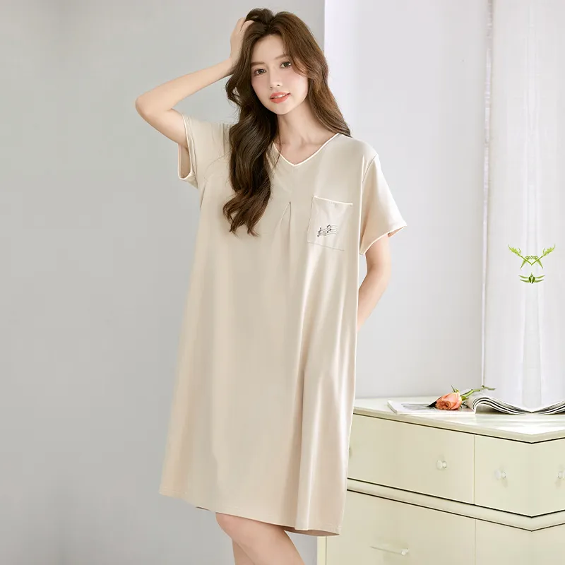 Maultiay Pajama Gift Box Spring And Summer Women's Dark Apricot-1