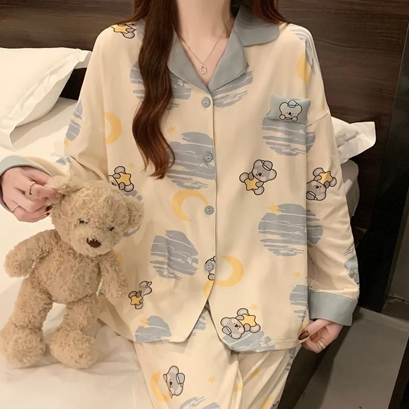 Maultiay Pajama Set Women's Apricot-3