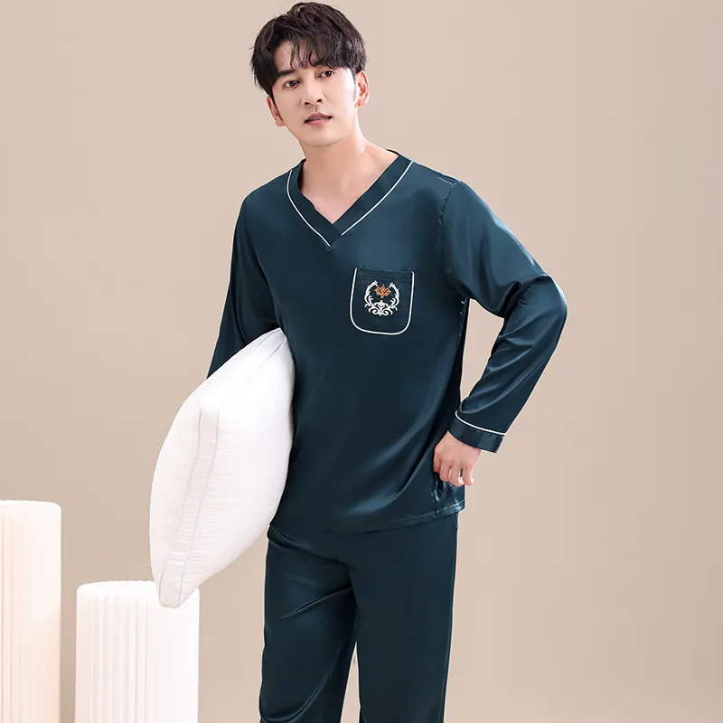 Maultiay Pajama Set Men's Peacock Green-3