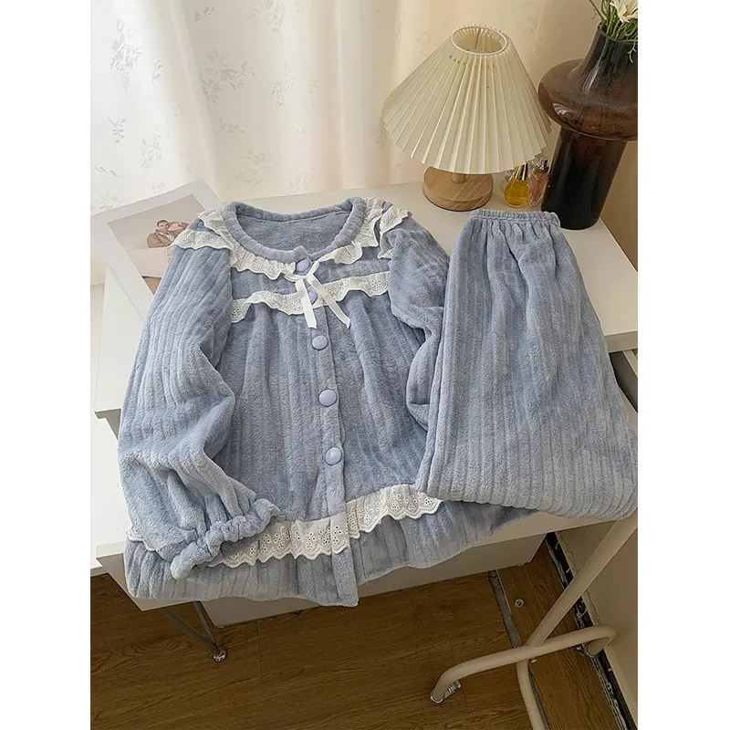 Maultiay Pajama Set Women's Blue-4