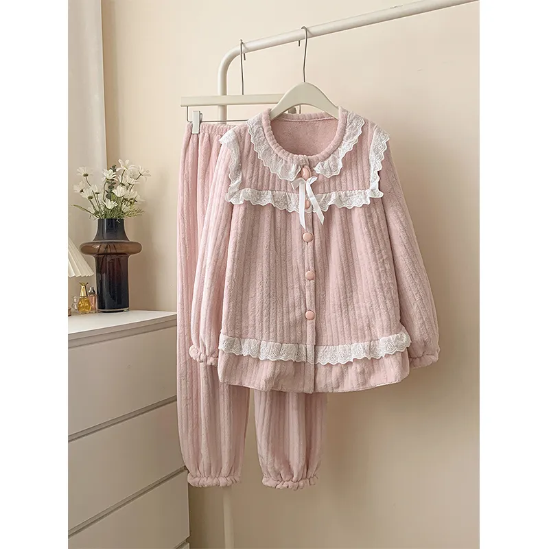Maultiay Pajama Set Women's Pink-1