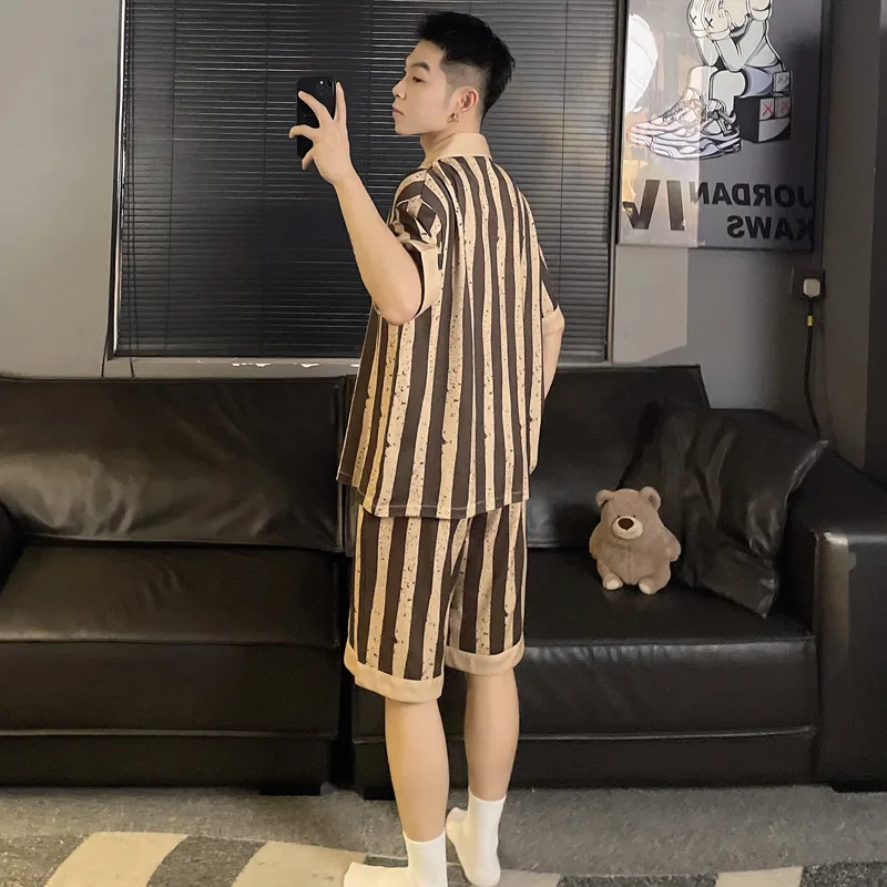 Maultiay Pajama Set Men's Brown-5