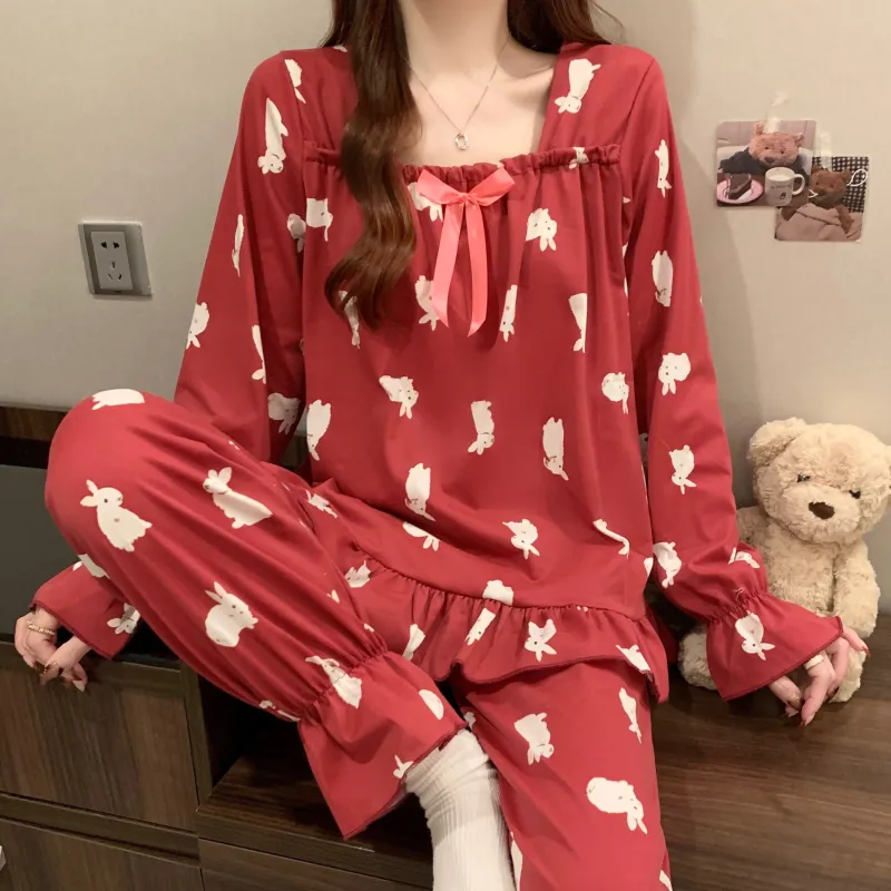 Maultiay Pajama Set Women's Red-1