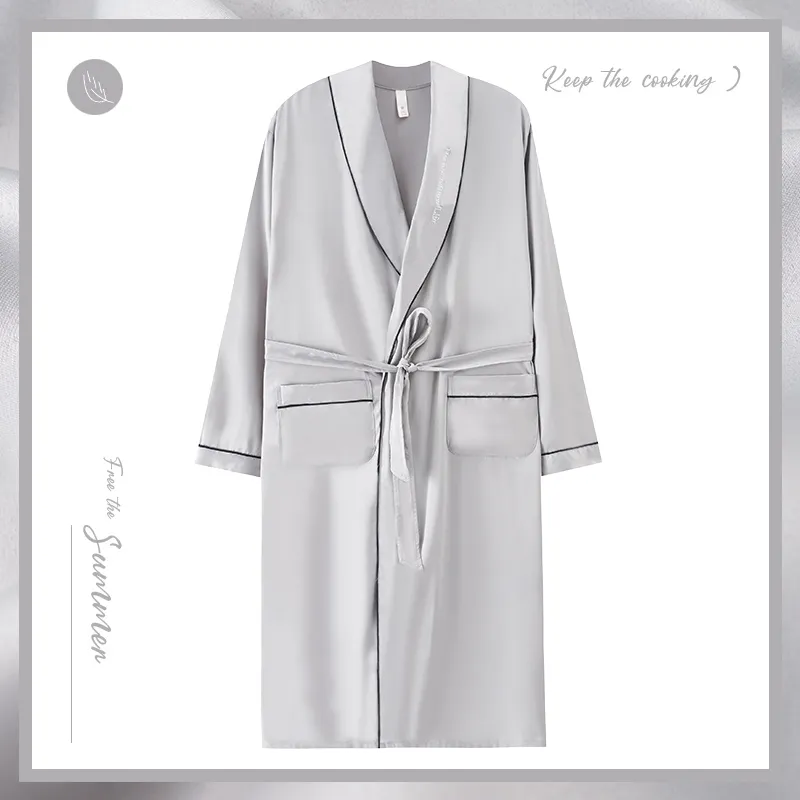 Maultiay Sleep Robe Men's Light Gray-1