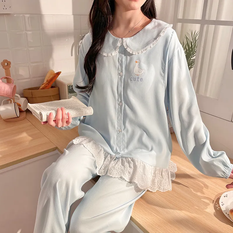 Maultiay Pajama Set Women's Blue-5