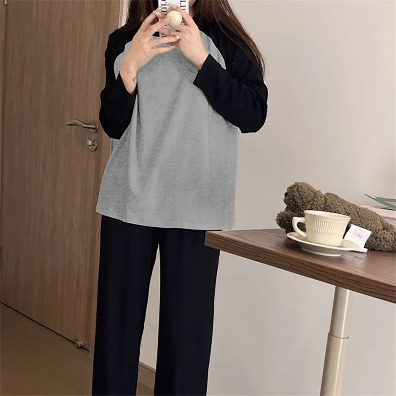 Maultiay Pajama Set Women's Black & Gray-4