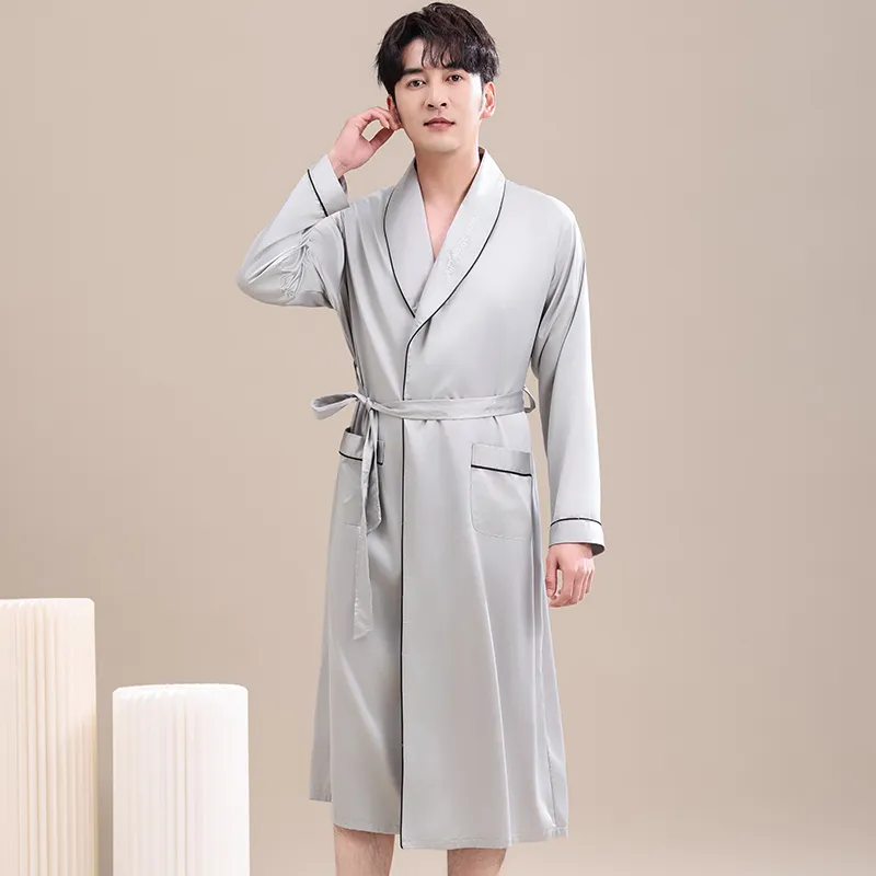 Maultiay Sleep Robe Men's Light Gray-2