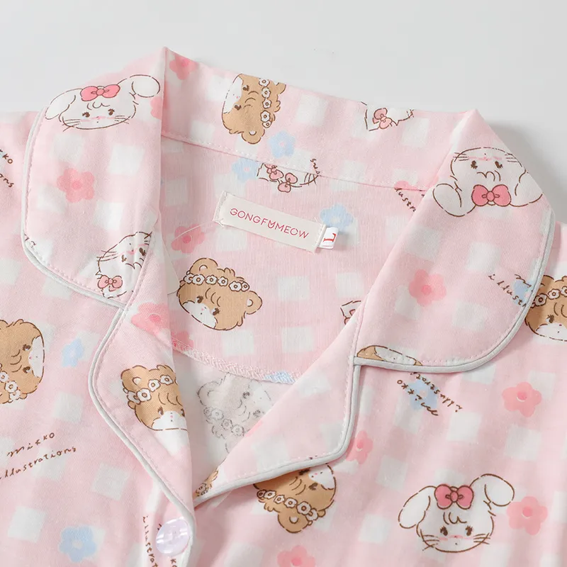 Maultiay Pajama Set Summer Women's Pink-2