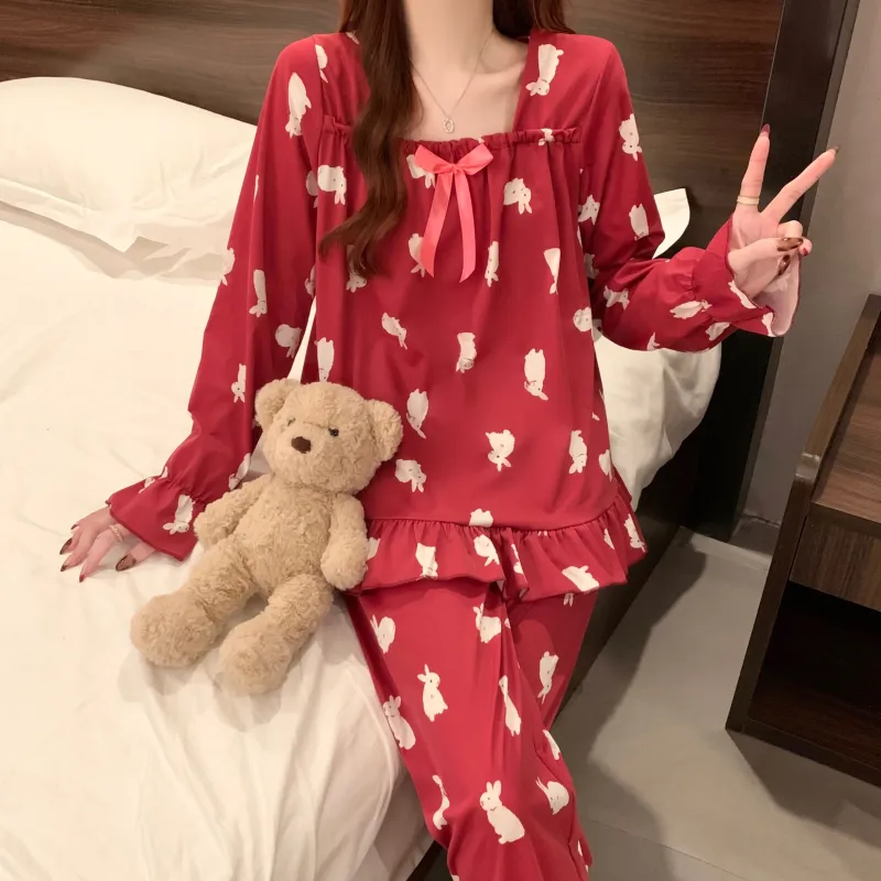 Maultiay Pajama Set Women's Red-5