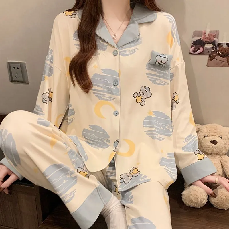 Maultiay Pajama Set Women's Apricot-1