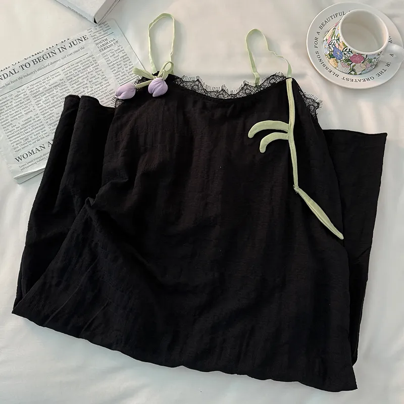 Maultiay Nightgown Summer Women's-4
