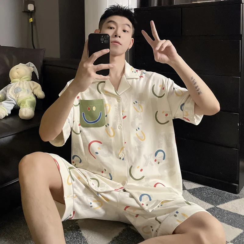Maultiay Pajama Set Men's Apricot-3