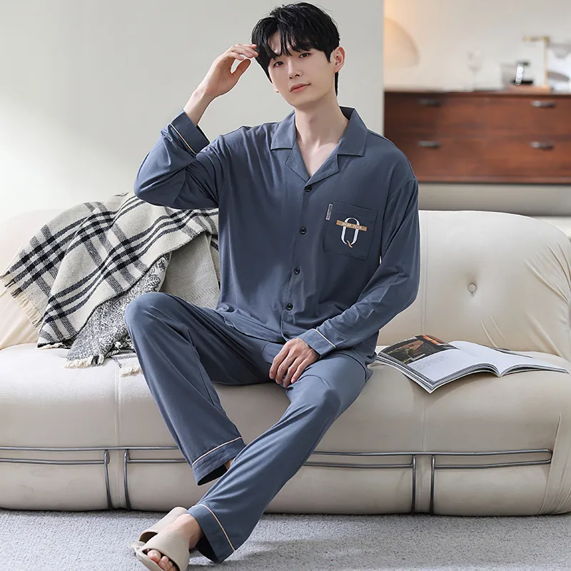 Maultiay Pajama Set Men's Dark Blue-3