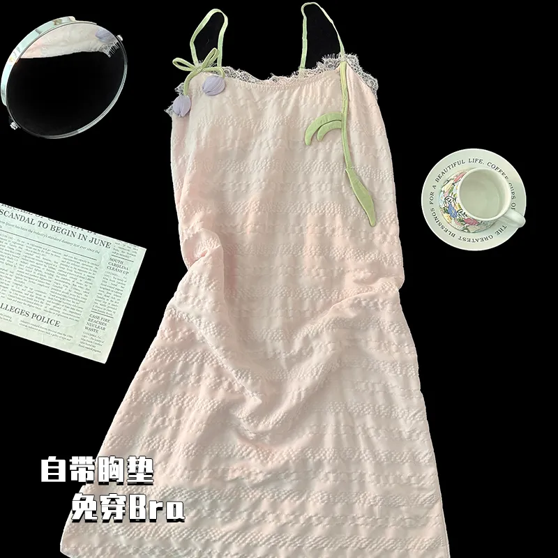 Maultiay Nightgown Summer Women's-5