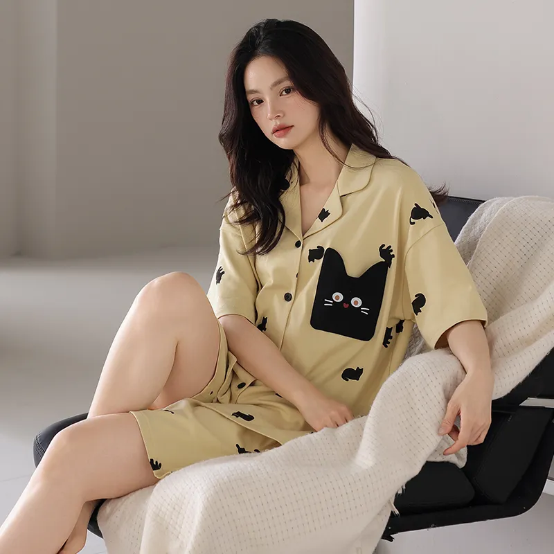 Maultiay Pajama Set Women's Yellow-3