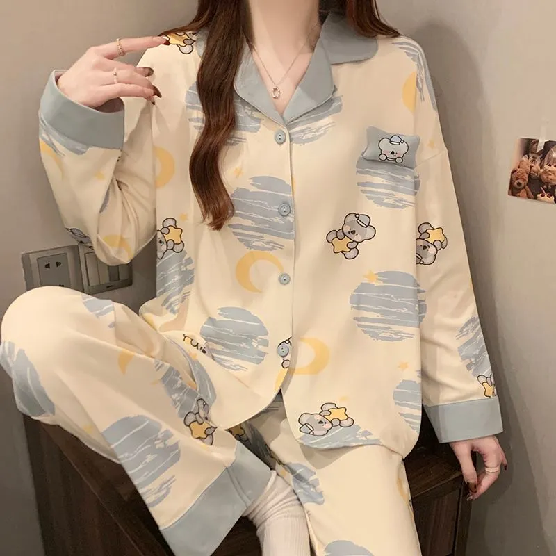 Maultiay Pajama Set Women's Apricot-2