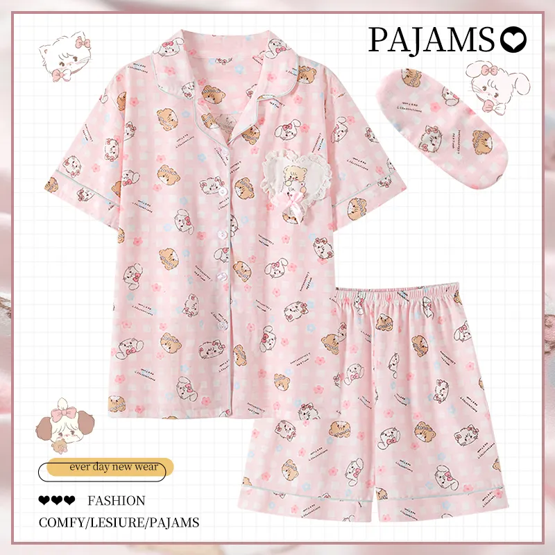 Maultiay Pajama Set Summer Women's Pink-1