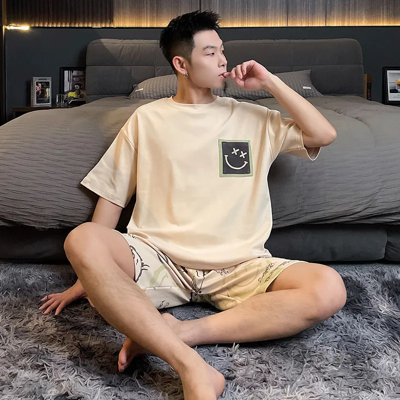 Maultiay Pajama Set Men's Apricot-3