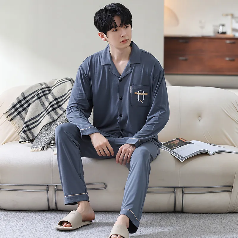 Maultiay Pajama Set Men's Dark Blue-2