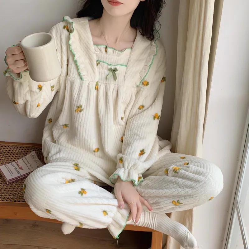 Maultiay Pajama Set Women's Apricot-4