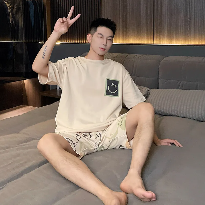 Maultiay Pajama Set Men's Apricot-5