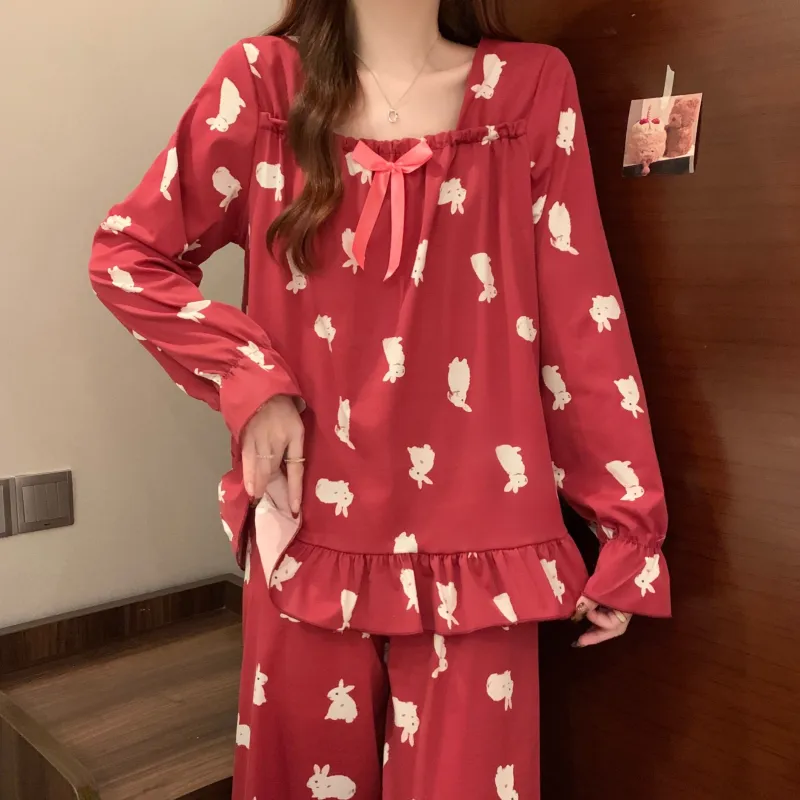 Maultiay Pajama Set Women's Red-4