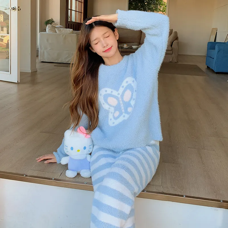 Maultiay Pajama Set Women's Blue-4
