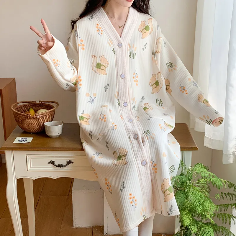 Maultiay Nightgown Women's Apricot-2