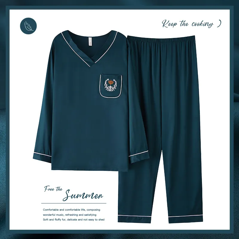 Maultiay Pajama Set Men's Peacock Green-1