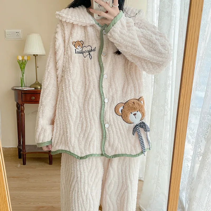 Maultiay Pajama Set Women's Apricot-4